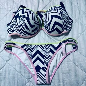 Stylish Navy and White Chevron Bikini